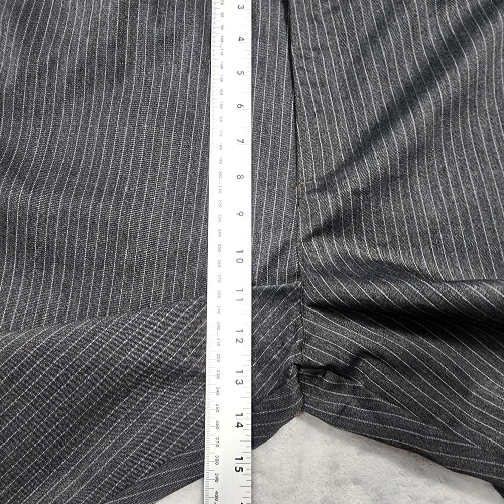 Vintage Merona Pants Womens 14 Gray Pinstripe Straight Leg Stretch Office - Picture 7 of 10